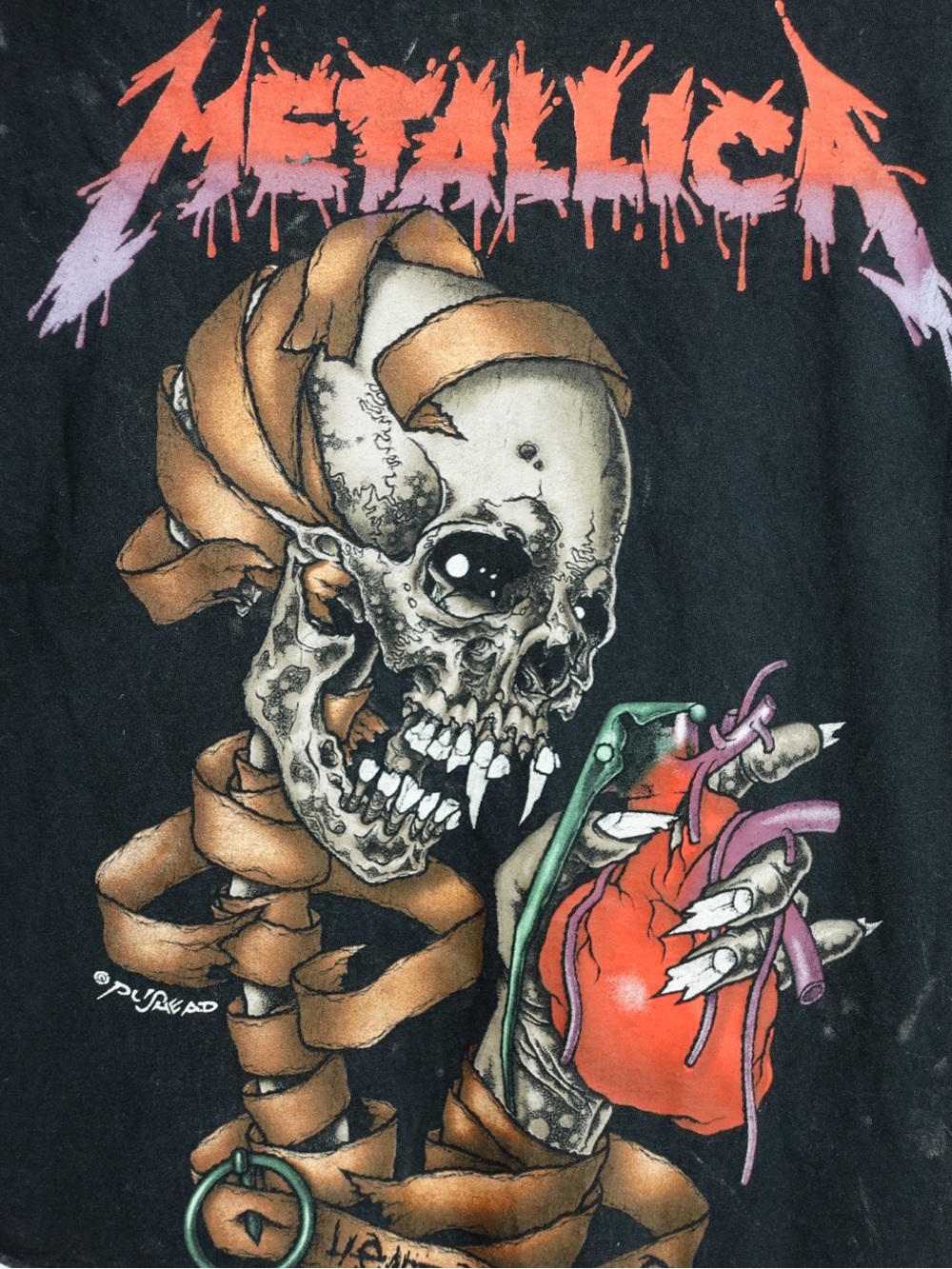 Metallica Heart Explosive Pushead Graphic T Shirt 2022 L